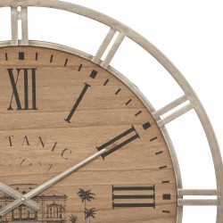 Horloge métal et bois, "Botanic Factory" D70cm