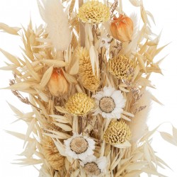 Composition végétale de fleurs séchées et son pot en céramique blanche en relief My Kozy Shop image