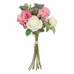 Bouquet de rose blanche et rose H50cm My Kozy Shop