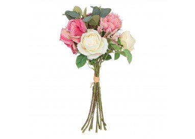 Bouquet de rose blanche et rose H50cm My Kozy Shop