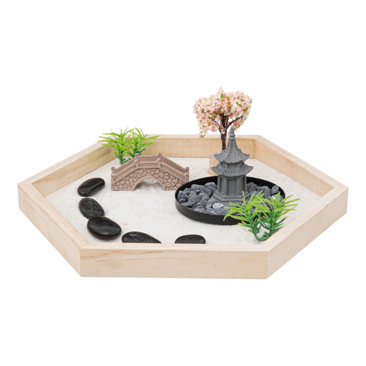 Jardin zen hexagonal en bois My Kozy Shop image