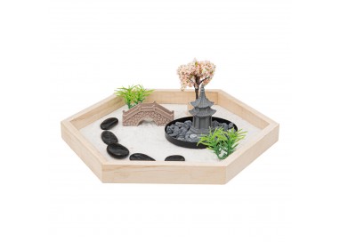 Jardin zen hexagonal en bois My Kozy Shop image