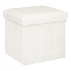 Pouf pliant "Ezzio" blanc en velours - My Kozy Shop