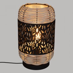 Lampe "So Cosy" en métal et rotin H30cm