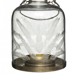 Lanterne en verre ciselé "Wonderfull" H17cm