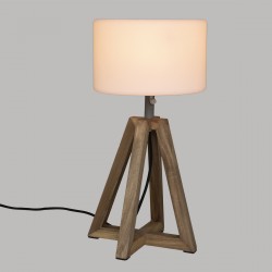 Lampe d'extérieur à secteur en bois d'acacia pour une ambiance cosy sur le balcon ou la terrasse