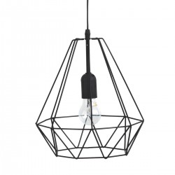 Suspension au style contemporain en métal filaire noir Drim