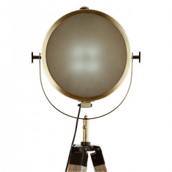 Lampadaire "Ebor" sur trépied de bois, tête en acier effet bronze d'une belle hauteur de 152cm