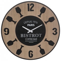 Horloge Lais rétro en bois et métal avec inscriptions vintage
