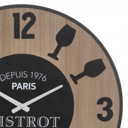 Horloge Lais rétro en bois et métal avec inscriptions vintage