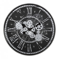 Horloge noir et blanche à chiffres romains au look vintage