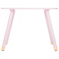 Table ronde en bois pour enfant douceur, disponible en 3 coloris, blanc, rose et gris.