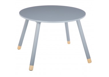 Table ronde en bois pour enfant douceur, disponible en 3 coloris, blanc, rose et gris.