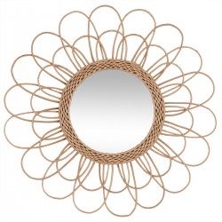 Grand miroir "Fleur" tout en rotin, My Kozy Shop