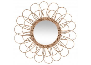 Grand miroir "Fleur" tout en rotin, My Kozy Shop