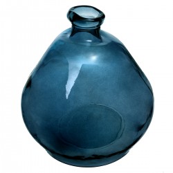 Verre rond grand format en verre recyclé transparent bleu orage, My Kozy Shop