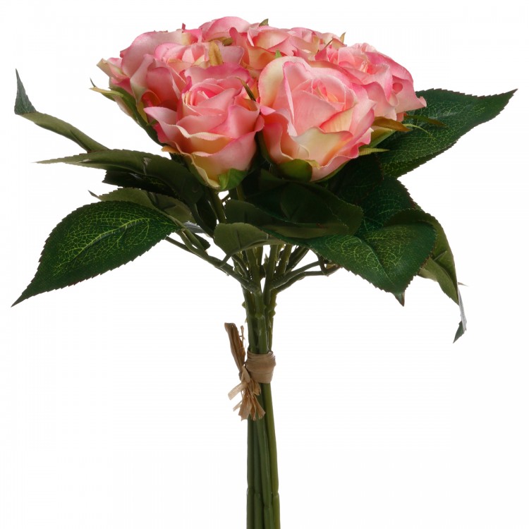 Bouquet de 9 roses rose artificielles My Kozy Shop