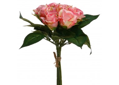 Bouquet de 9 roses rose artificielles My Kozy Shop