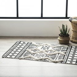 Tapis très déco en coton noir et blanc, divers modèles. My Kozy Shop