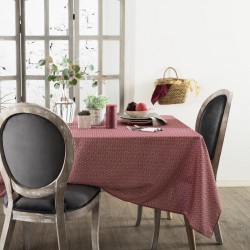 Nappe Olia anti-tâche rouge à motifs