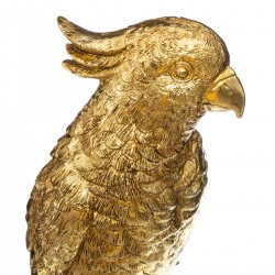 Perroquet "Paon" doré en résine H33cm