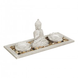 Jardin zen en ciment et son plateau en bois "Padmavati". My Kozy Shop