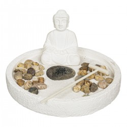 Jardin zen "Wasila" en ciment blanc D18cm