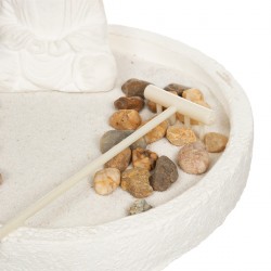 Jardin zen "Wasila" en ciment blanc D18cm