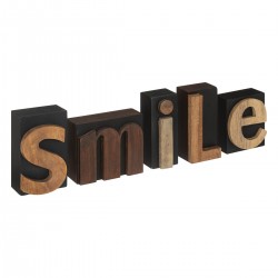 Mot à poser "Smile" en bois de manguier. My Kozy Shop