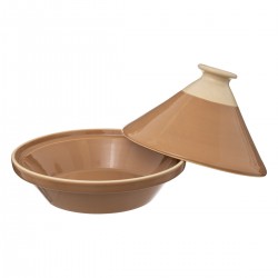 Plat Tajine Asma en céramique de 27 cm de diamètre terracotta