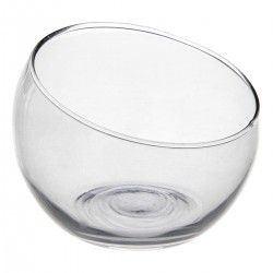 Verrine "Palm" en verre transparent gris