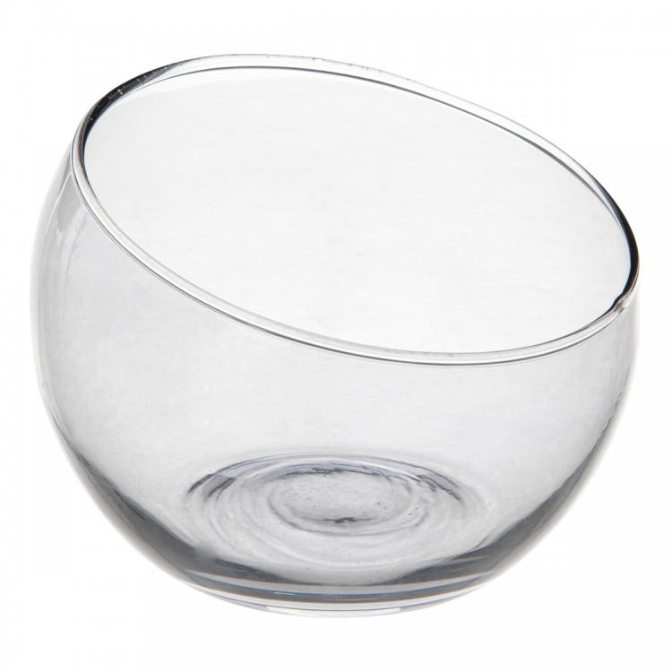 Verrine "Palm" en verre transparent gris