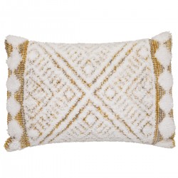 Ajoutez une touche de sophistication et de confort à votre intérieur avec le coussin "Miska" motifs tuftés en coton ivoire.