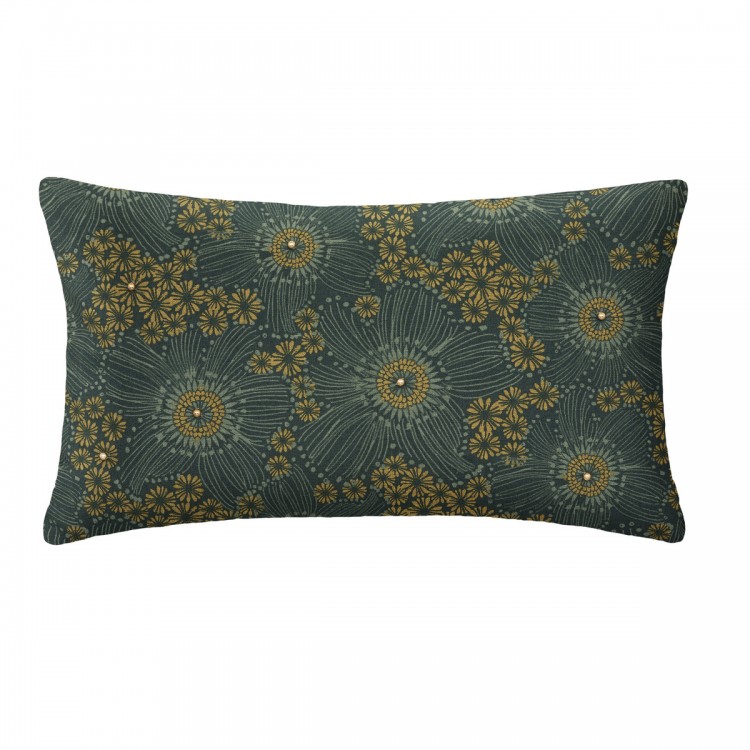 Housse de coussin motif fleuri kaki 30x50 cm. My Kozy Shop Housse de coussin motif fleuri kaki 30x50 cm. My Kozy Shop