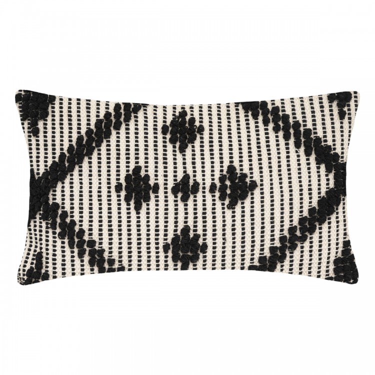 Coussin en coton "safari" noir 38x58cm