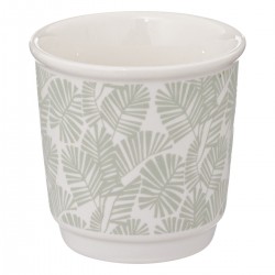 Tasse à expresso au motif feuille de palmier, disponible en marron, vert menthe et rose pastel