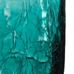 Vase cylindrique verre craquelé 