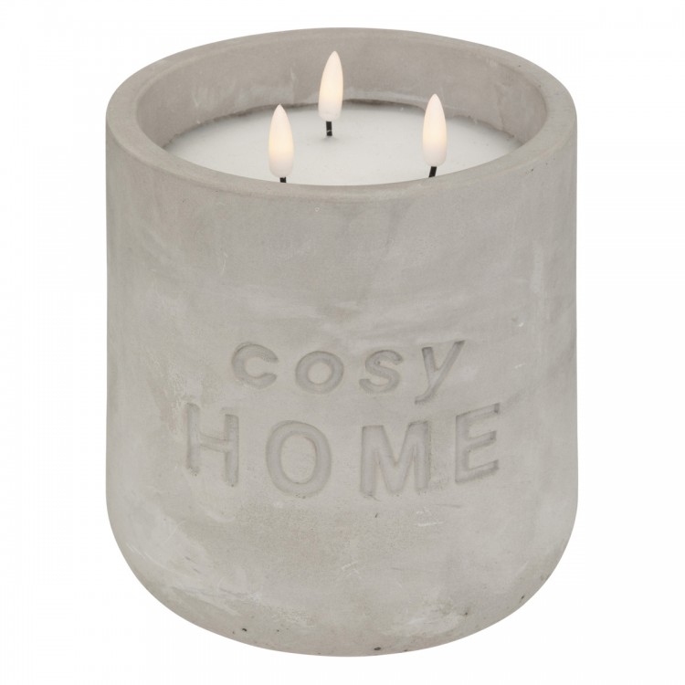 Bougie LED "Cosy" gris clair 3,2kg