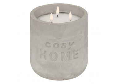 Bougie LED "Cosy" gris clair 3,2kg