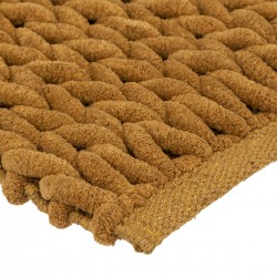 Tapis de bain "Colorama" bleu marron 50x75cm effet grosse maille