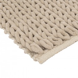 Tapis de bain "Colorama" bleu beige 50x75cm effet grosse maille