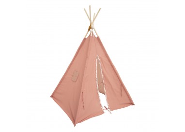 Tipi enfant "Wapi" rose terracotta en coton et peuplier