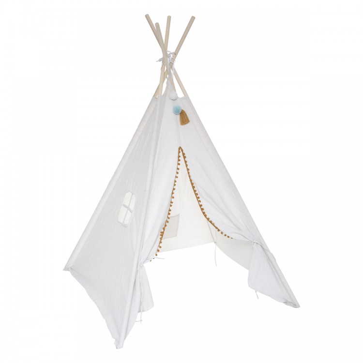 Tipi enfant "Wapi" écru en coton et peuplier