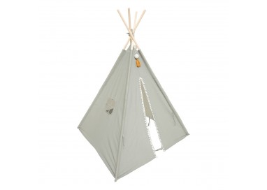 Tipi enfant "Wapi" gris en coton et peuplier