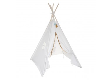 Tipi enfant "Wapi" écru en coton et peuplier