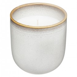 Bougie parfumée vanille épicée dans son pot en céramique blanc