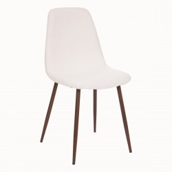 Chaise imitation noyer bouclette blanc "Roka"