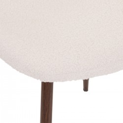 Chaise imitation noyer bouclette blanc "Roka"