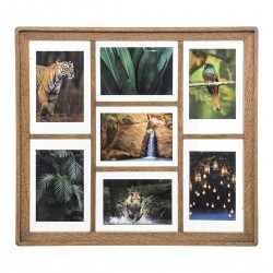 Pèle-mêle "Eliott" pouvant contenir jusqu'à 7 photos en formats 10x15 cm en bois de manguier.