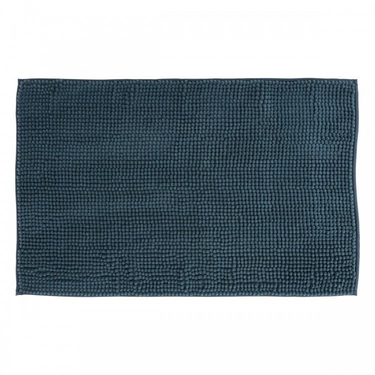 Tapis de bain chenille 50x80cm "Colorama" bleu pétrole